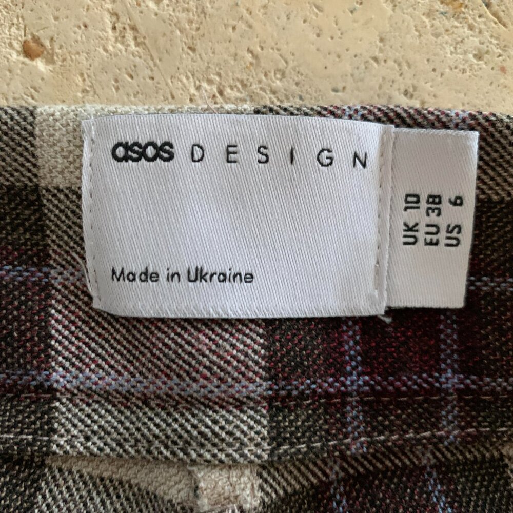 ASOS Plaid Pants Wide Leg Size 6 - Picture 3 of 8